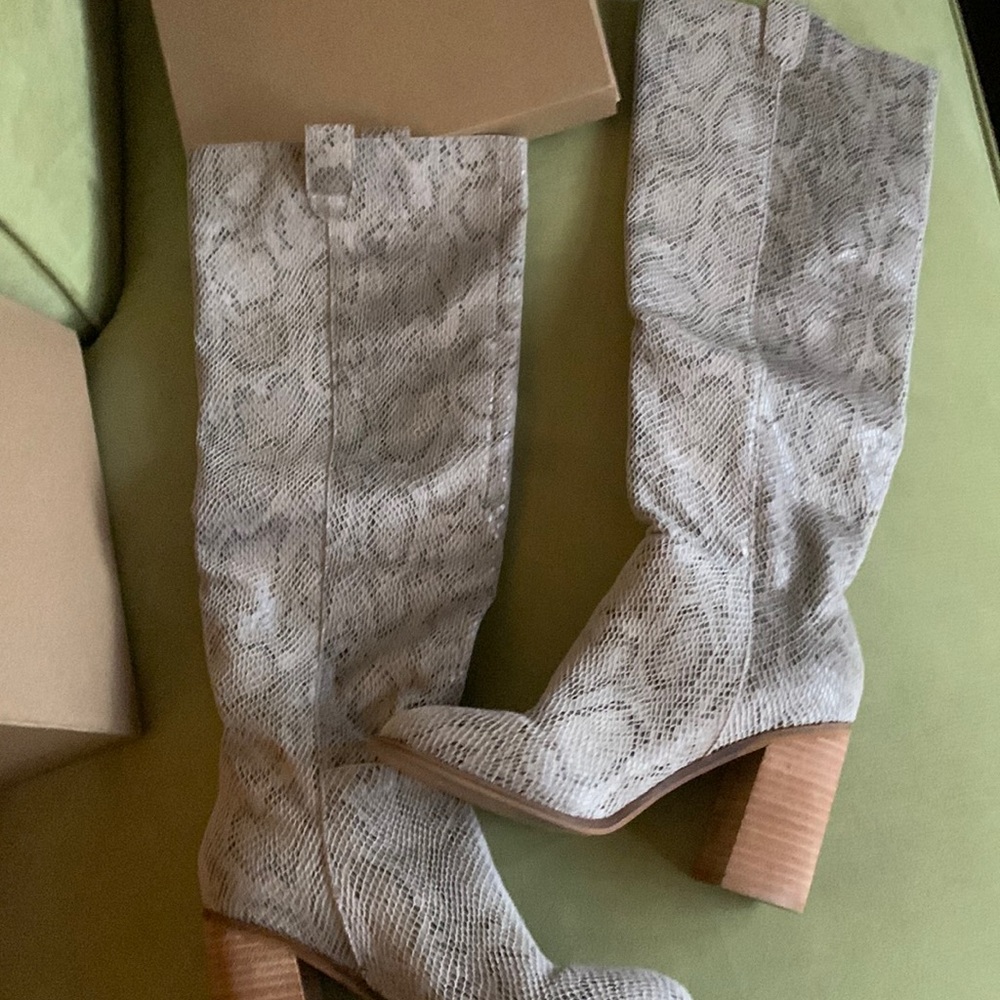Snake print boots